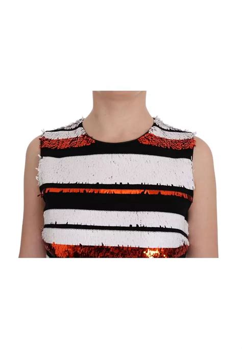 dolce gabbana sequin stripe blouse